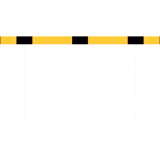 Barrier | aluminium profile | white coated / | red reflecting | yellow / black | one-sided pasted | cross tube length: 5000 mm